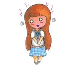 Neckline dress girl ( V.Wood color ) sticker #8397858