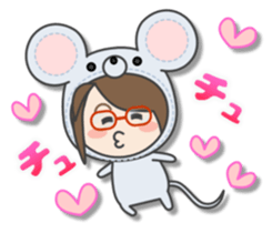 Glasses girl 3 sticker #8398400