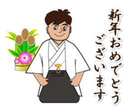 The sticker of the New Year's card sticker #8400469