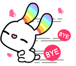 Happy Rainbow Rabbit 2 sticker #8402153
