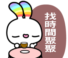 Happy Rainbow Rabbit 2 sticker #8402163