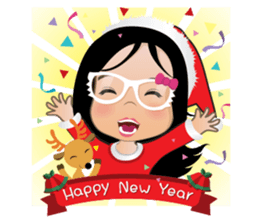 Panda Girl Happy Winter sticker #8403041