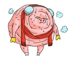 Piggy in winter sticker #8404357