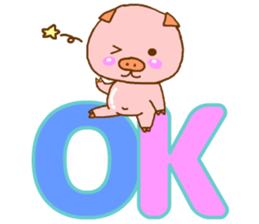 Leisurely pink pig sticker #8405842