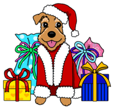 Terrier dogs Happy Christmas party! sticker #8406628