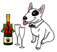 Terrier dogs Happy Christmas party! sticker #8406636