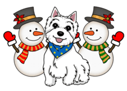 Terrier dogs Happy Christmas party! sticker #8406637