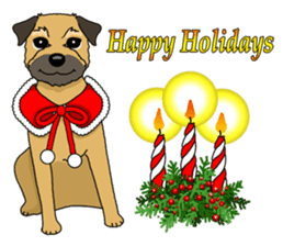 Terrier dogs Happy Christmas party! sticker #8406644