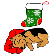 Terrier dogs Happy Christmas party! sticker #8406645