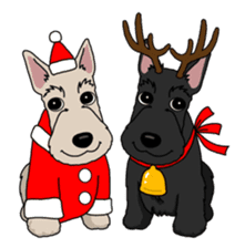 Terrier dogs Happy Christmas party! sticker #8406647