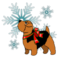Terrier dogs Happy Christmas party! sticker #8406650