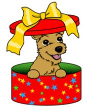 Terrier dogs Happy Christmas party! sticker #8406654