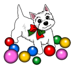 Terrier dogs Happy Christmas party! sticker #8406655