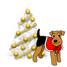 Terrier dogs Happy Christmas party! sticker #8406659