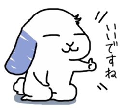 A rabbit sits square sticker #8409948