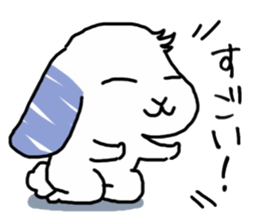 A rabbit sits square sticker #8409949