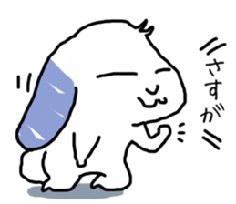 A rabbit sits square sticker #8409952