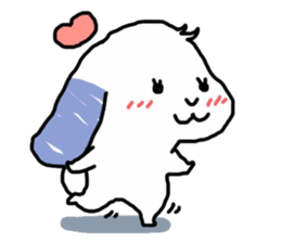 A rabbit sits square sticker #8409954