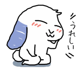 A rabbit sits square sticker #8409955