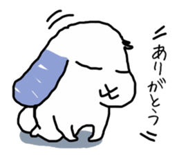 A rabbit sits square sticker #8409956