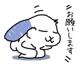 A rabbit sits square sticker #8409960