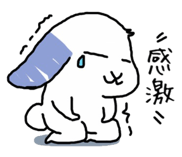 A rabbit sits square sticker #8409961