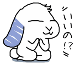 A rabbit sits square sticker #8409966