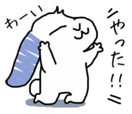 A rabbit sits square sticker #8409967