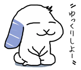 A rabbit sits square sticker #8409969