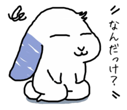 A rabbit sits square sticker #8409970