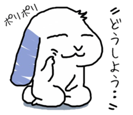 A rabbit sits square sticker #8409971