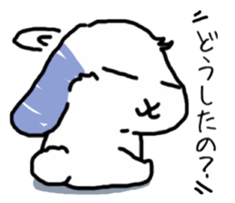 A rabbit sits square sticker #8409974