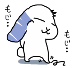 A rabbit sits square sticker #8409975