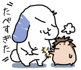 A rabbit sits square sticker #8409977