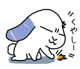 A rabbit sits square sticker #8409979