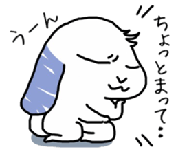 A rabbit sits square sticker #8409981