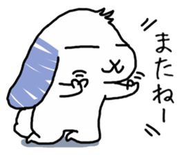 A rabbit sits square sticker #8409987