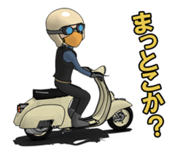 Rider ride a scooter sticker #8411030