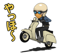 Rider ride a scooter sticker #8411037