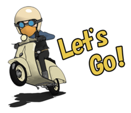 Rider ride a scooter sticker #8411038