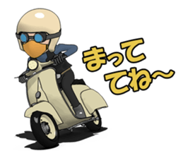 Rider ride a scooter sticker #8411040