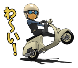 Rider ride a scooter sticker #8411044