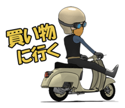 Rider ride a scooter sticker #8411045