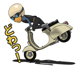Rider ride a scooter sticker #8411048