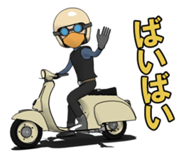 Rider ride a scooter sticker #8411052