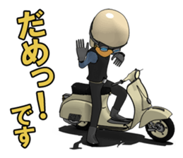 Rider ride a scooter sticker #8411057