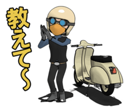 Rider ride a scooter sticker #8411061