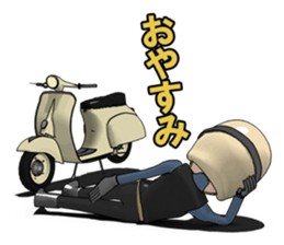 Rider ride a scooter sticker #8411065