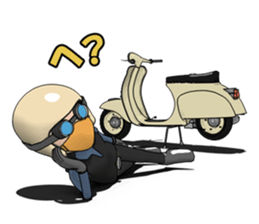 Rider ride a scooter sticker #8411066