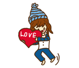 Little girl and happy life sticker #8411789